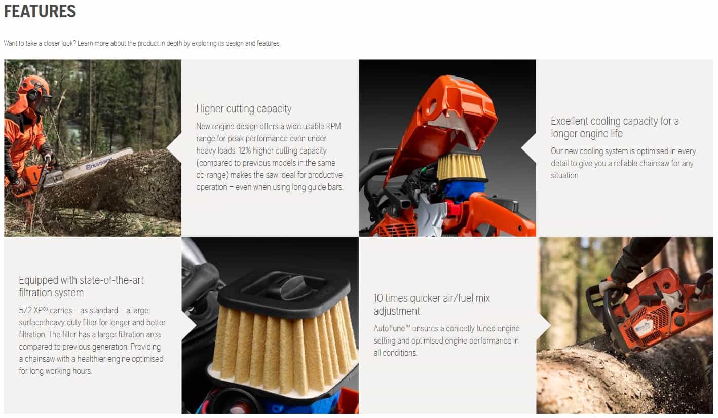 Husqvarna 572 XP Professional Chainsaw 2 Husqvarna 572 XP Features