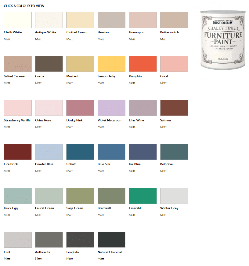 Rustoleum Chalk Furniture Paint Colours