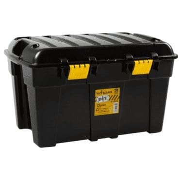 DIY 48L Toolbox Recycled Black with Yellow Clips