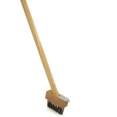 Patio Weed Brush With Wooden Handle 4"
