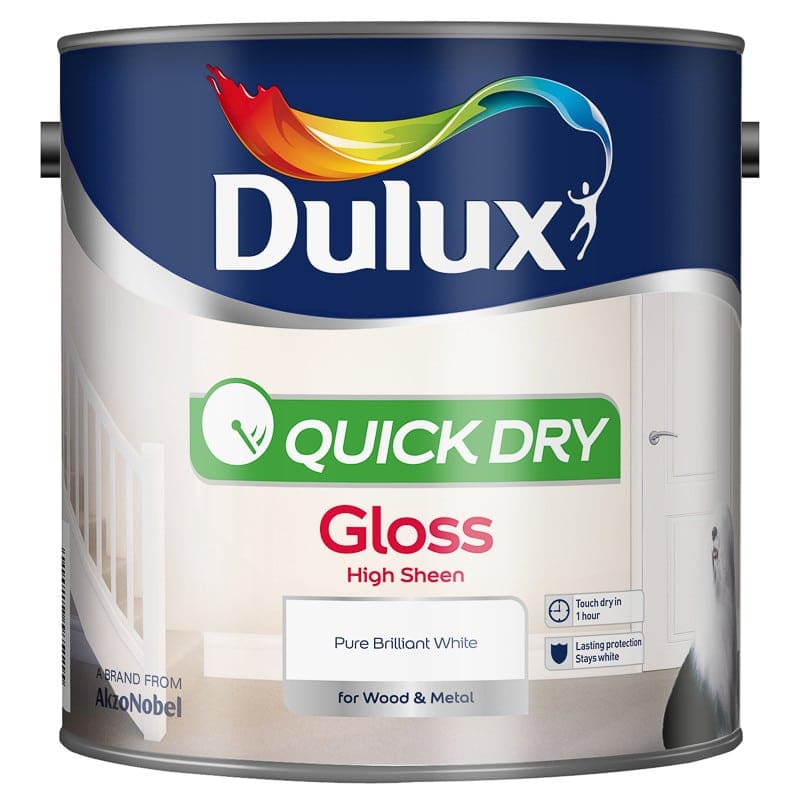 Dulux Quick Dry Gloss - Pure Brilliant White 1 Dulux Quick Dry Gloss - Pure Brilliant White
