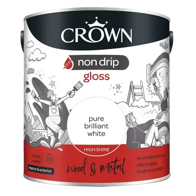 Crown Non Drip Gloss - Pure Brilliant White at Masseys