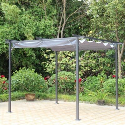 Prague 3.5m x 3.5m Pergola Gazebo - Grey