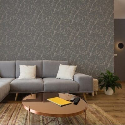 Innocence Charcoal Copper Wallpaper