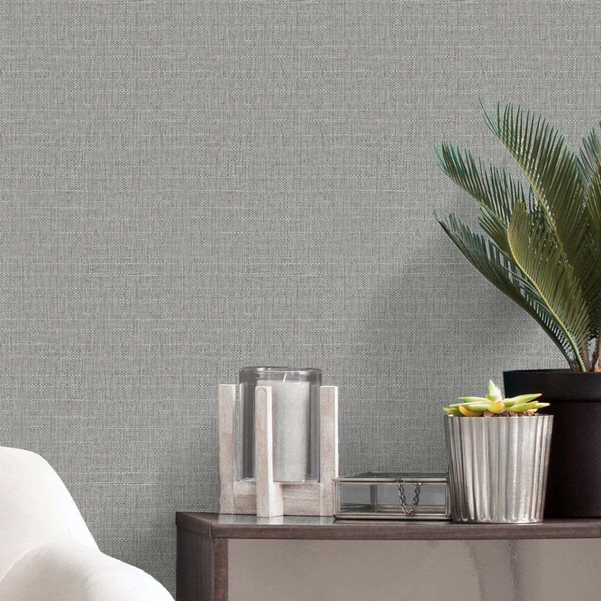 Giorgio Plain Texture Wallpaper Silver