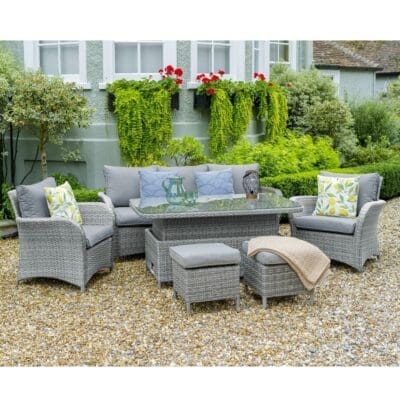 Monaco Stone Lounge Dining Set with Adjustable Table