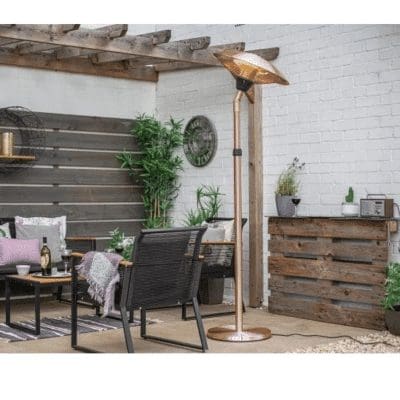La Hacienda Copper Adjustable Standing Electric Outdoor Heater