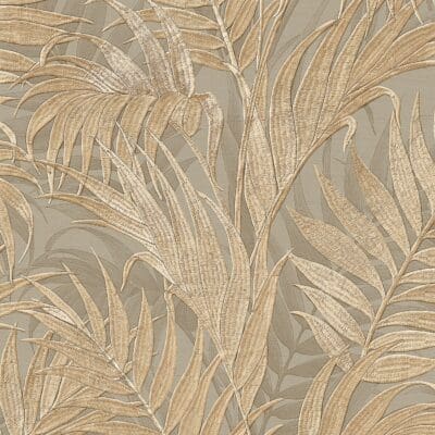 Grace Tropical Leaf Palm Gold/Green Wallpaper