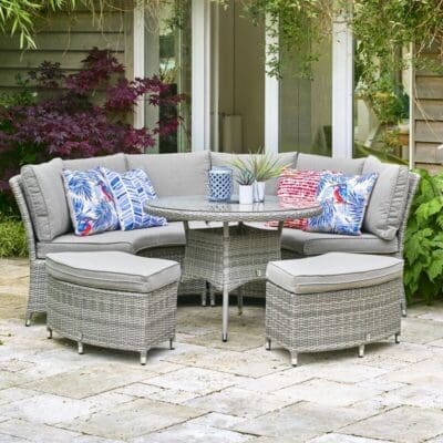 Monaco Curved Modular Rattan Corner Dining Set