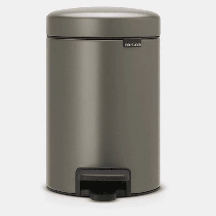 Brabantia Newlcon Pedal Bin 3L - Platinum - 113246 1 Brabantia Newlcon Pedal Bin 3L - Platinum - 113246