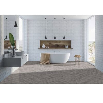 Kraus Brampton Grey Herringbone Flooring
