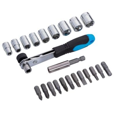 BlueSpot Off Set Ratchet Bit and Socket Set 23 PCE