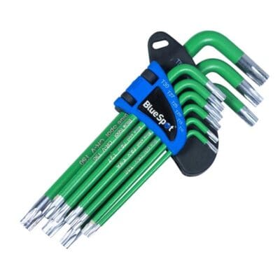 BlueSpot 9 PCE Long Arm Tamper Proof Torx Key Set (T10-T50)