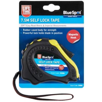 Blue Spot Soft Grip Self-Lock Tape Measure 7.5M (25FT)