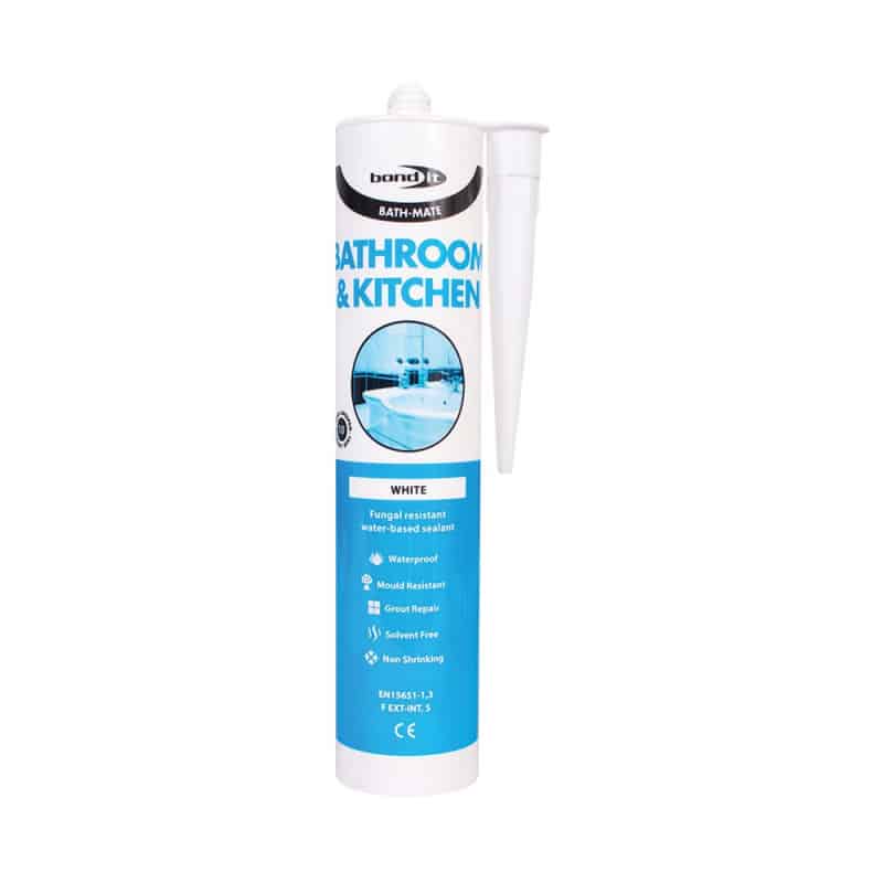 Bond It Bathroom & Kitchen Sealant - White 1 Bond It Bathroom & Kitchen Sealant White - A high quality, water-based sealant with good adhesion to plastic, ceramic tiles and porcelain