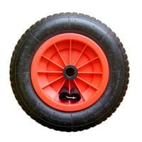 Pneumatic Wheelbarrow Wheel 350mm Red Plastic Hub
