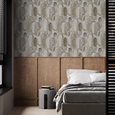 Oval Shapes Sand Gold Wallpaper