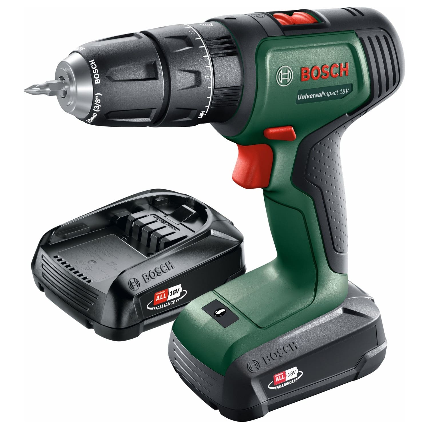 Bosch Universal Impact 18V 2 x 1.5Ah Cordless Hammer Drill