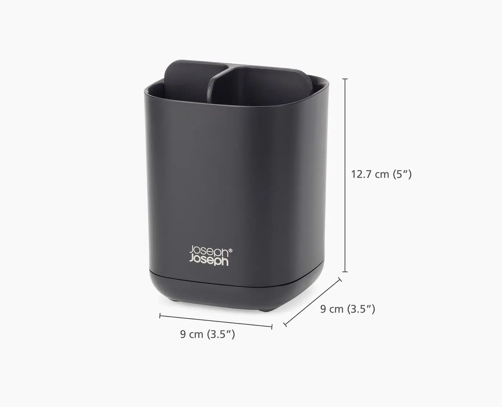 Joseph Joseph EasyStore™ Matt Black Toothbrush Holder 4 Joseph Joseph EasyStore™ Matt Black Toothbrush Holder - Image 4