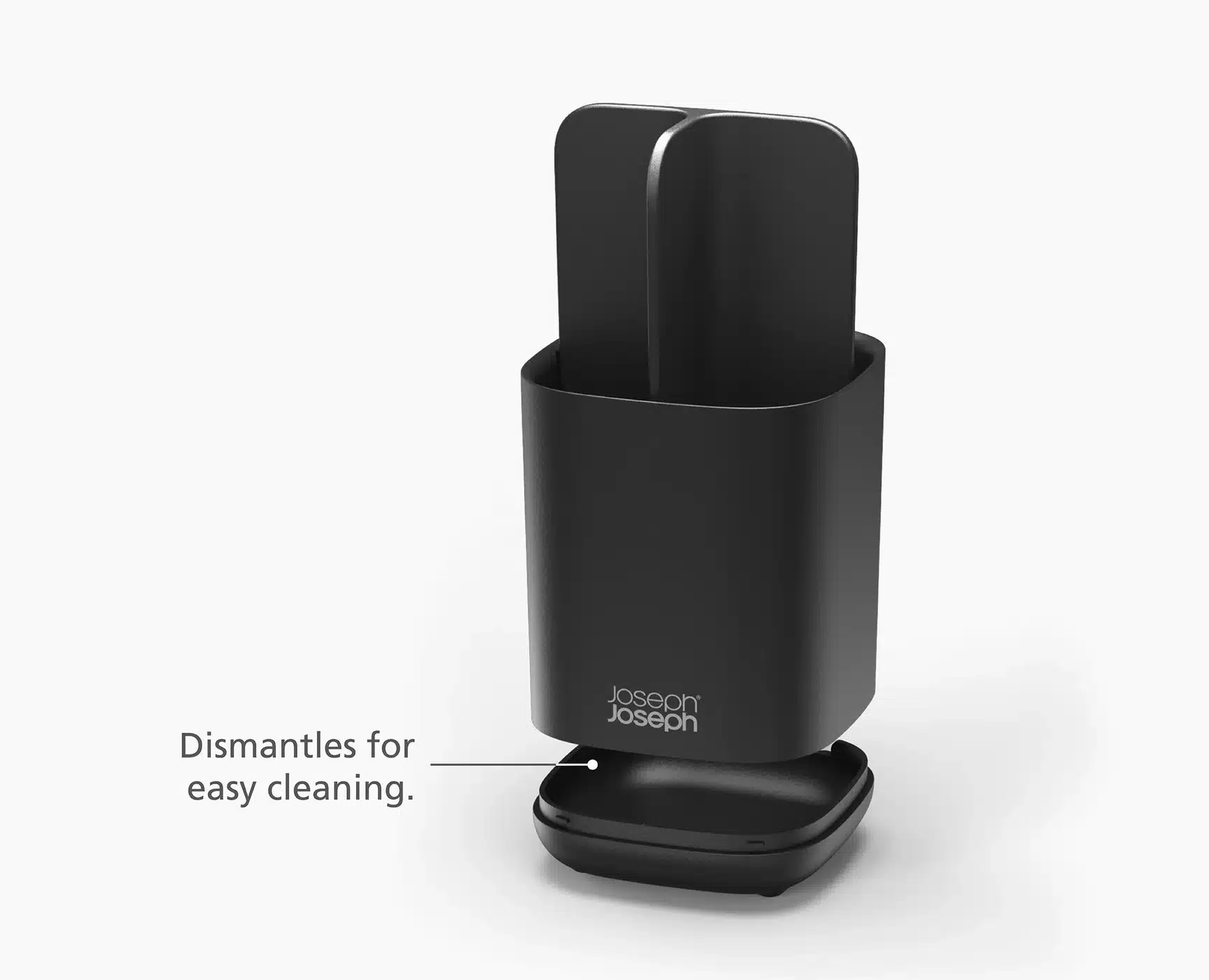 Joseph Joseph EasyStore™ Matt Black Toothbrush Holder 3 Joseph Joseph EasyStore™ Matt Black Toothbrush Holder - Image 3
