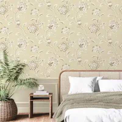 Juliette Floral Natural Wallpaper