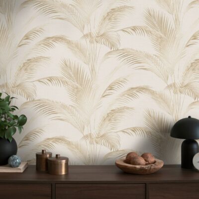 Mandalay Palm Ivory Wallpaper