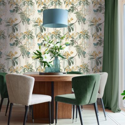 Suki Trail Green Yellow Wallpaper