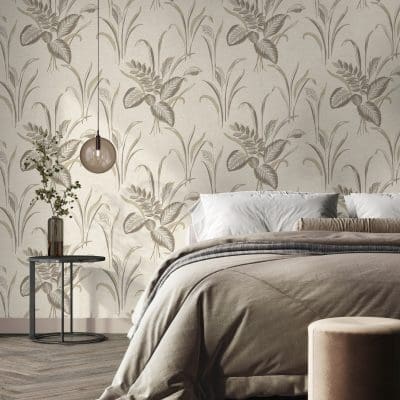 Palma Leaf Mocha Wallpaper
