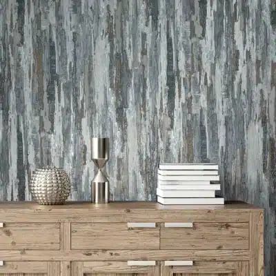 Silvana Plain Blue Grey Wallpaper
