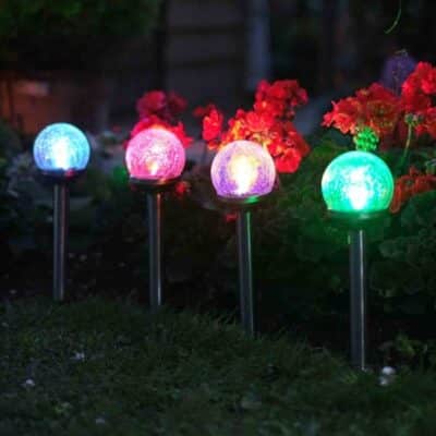 Crackle Globe Stake Light 5 Pack