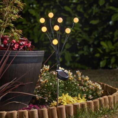 8-Stem GloGlobes Warm White Stake Light