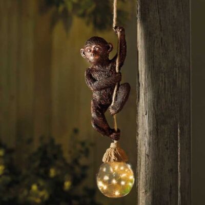 Monkey Rope Hamging Solar Ornament