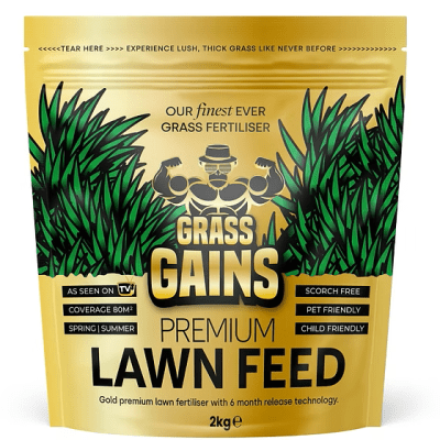 Grass Gains Premium Lawn Feed Gold Edition 80m2