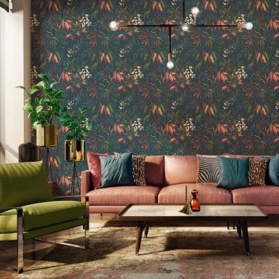 Kanata Russet Dark Blue Wallpaper