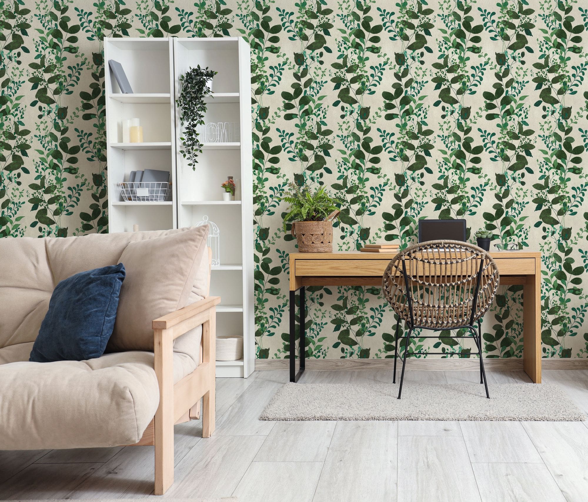 Green Floral Trail Wallpaper 1 Green Floral Trail Wallpaper