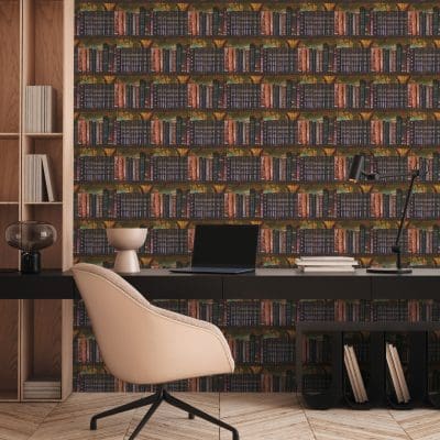 Antique Bookshelves Wallpaper
