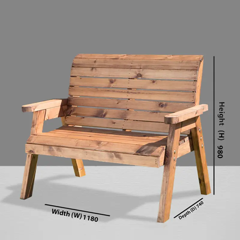 Charles Taylor Winchester Wooden Two-Seater Bench 2 Charles Taylor Winchester Traditional Wooden Two-Seater Bench