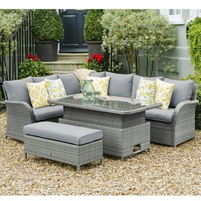LG Monaco Stone 6-Seat Rectangular Garden Dining Set