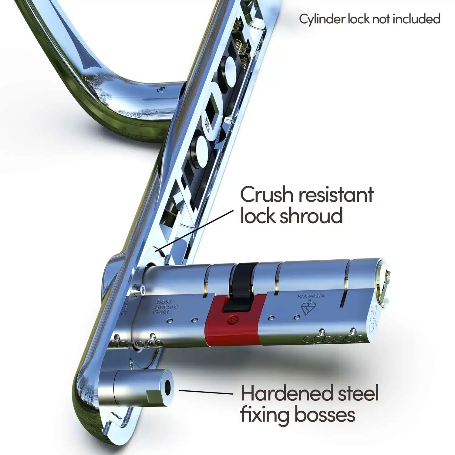 Ultion 2 Star Security Door Handles (Below Handle) 4 Ultion 2 Star Security Door Handles