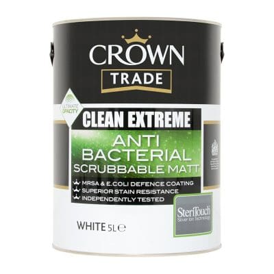 Crown Trade Clean Extreme Anti-Bacterial Scrubbable Matt White 5L