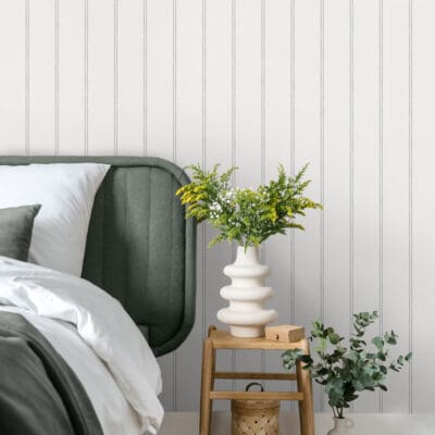 Fine Stripe Sage Wallpaper