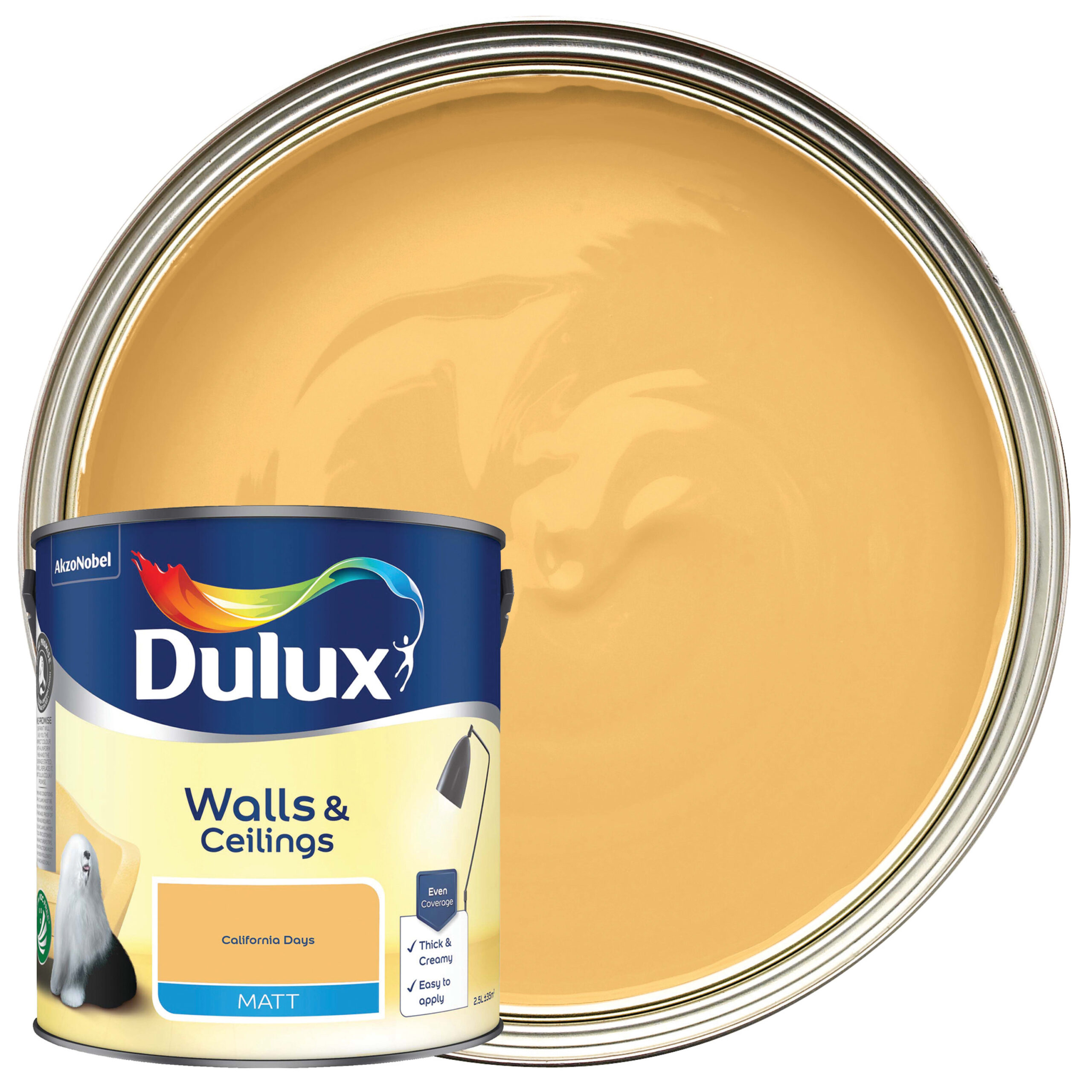 Dulux Matt Emulsion Paint - California Days 2.5L 1 Dulux Matt Emulsion Paint - California Days 2.5L