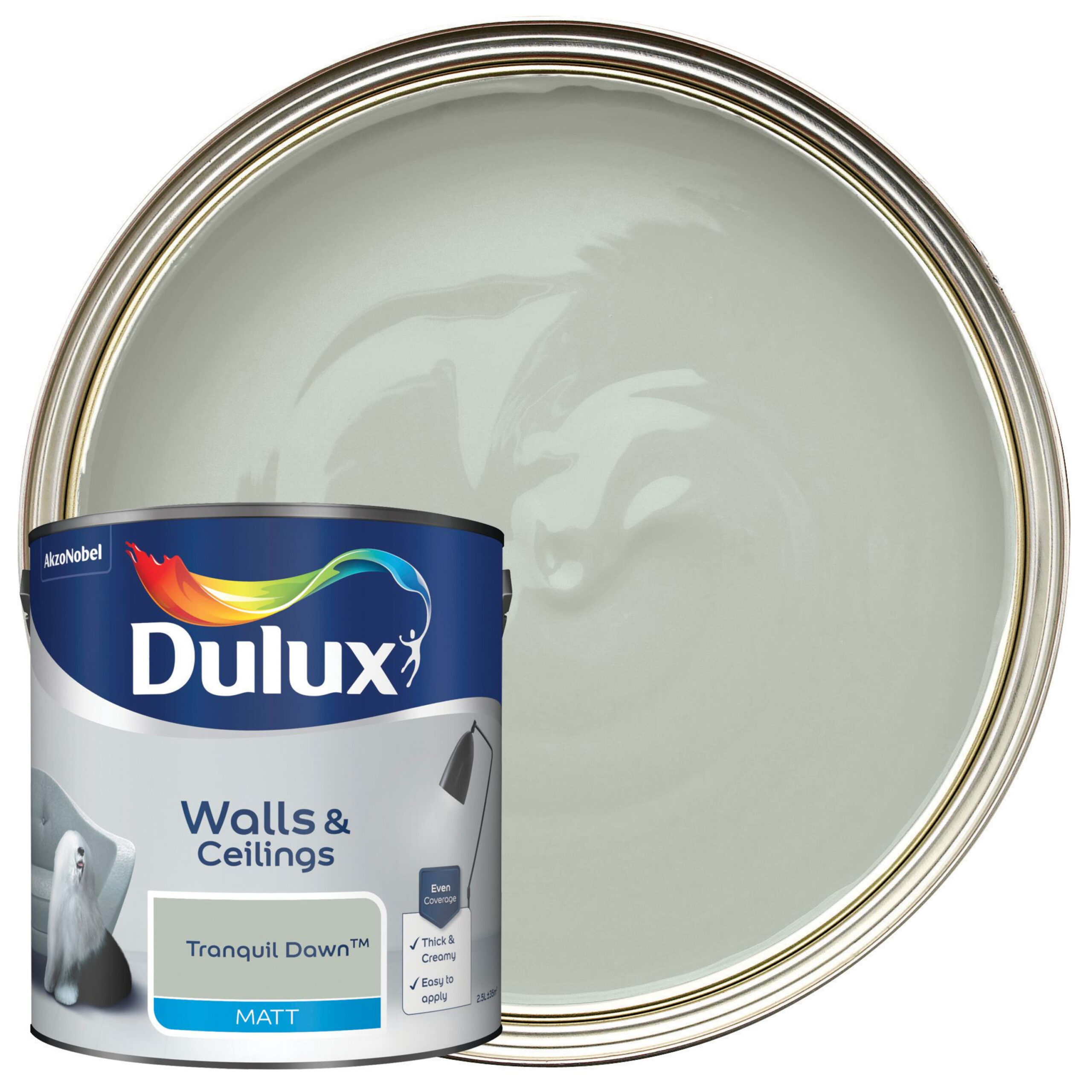 Dulux Matt Emulsion Paint - Tranquil Dawn 2.5L 1 Dulux Matt Emulsion Paint - Tranquil Dawn 2.5L