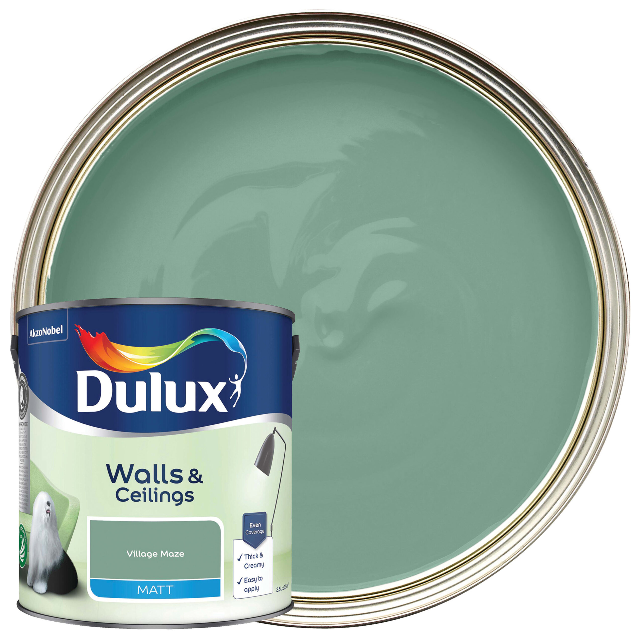 Dulux Matt Emulsion Paint - Village Maze 2.5L 1 Dulux Matt Emulsion Paint - Village Maze 2.5L